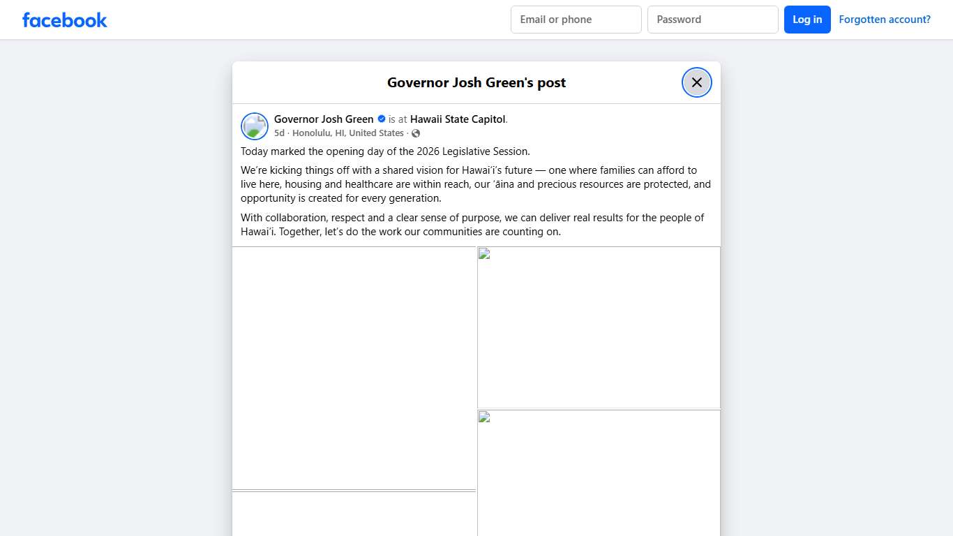 Today marked the opening day of the... - Governor Josh Green Facebook